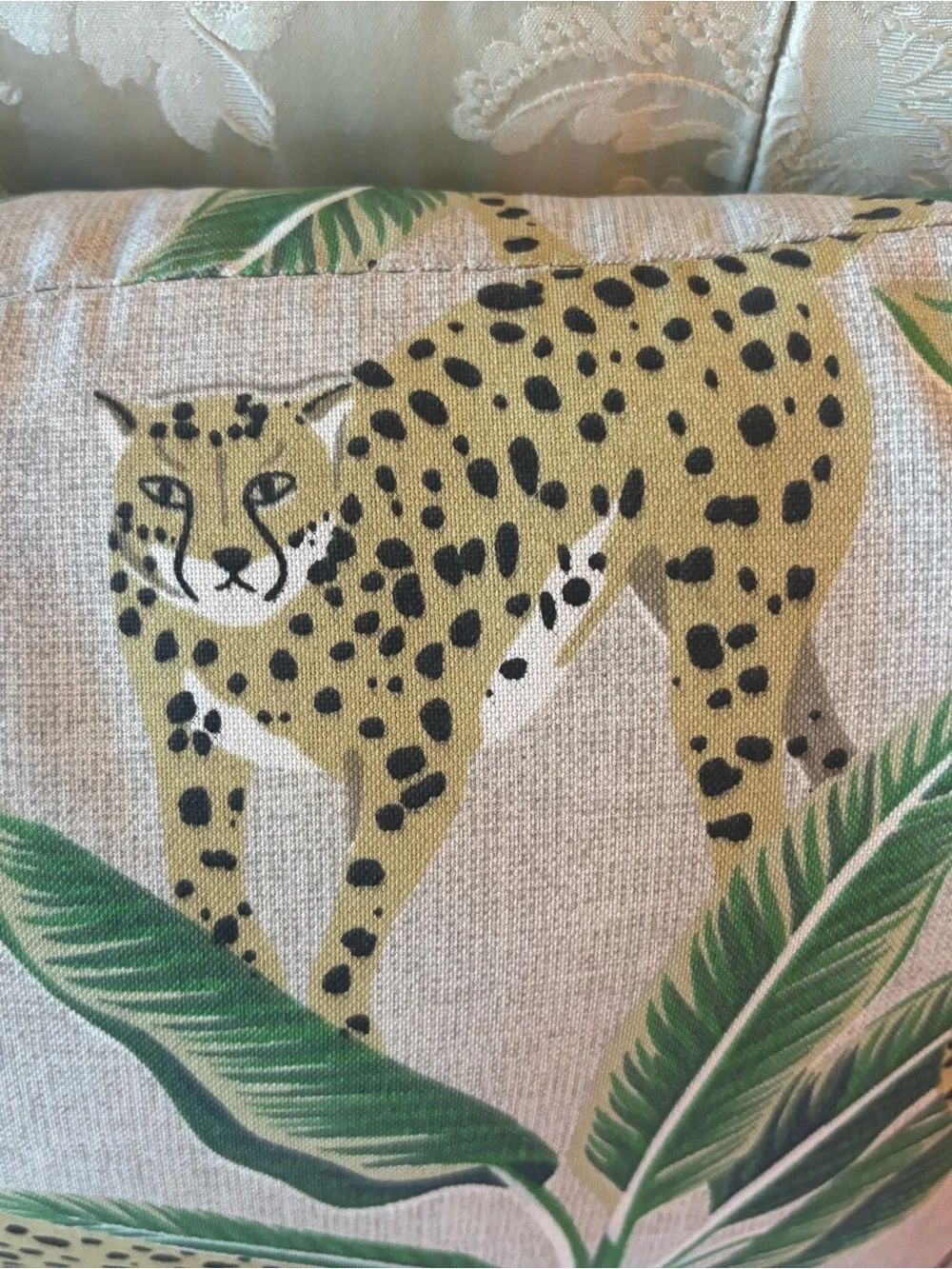 Tropical Cheetah Lumbar Support Pillow 19”x12” Home Decor Big Cat